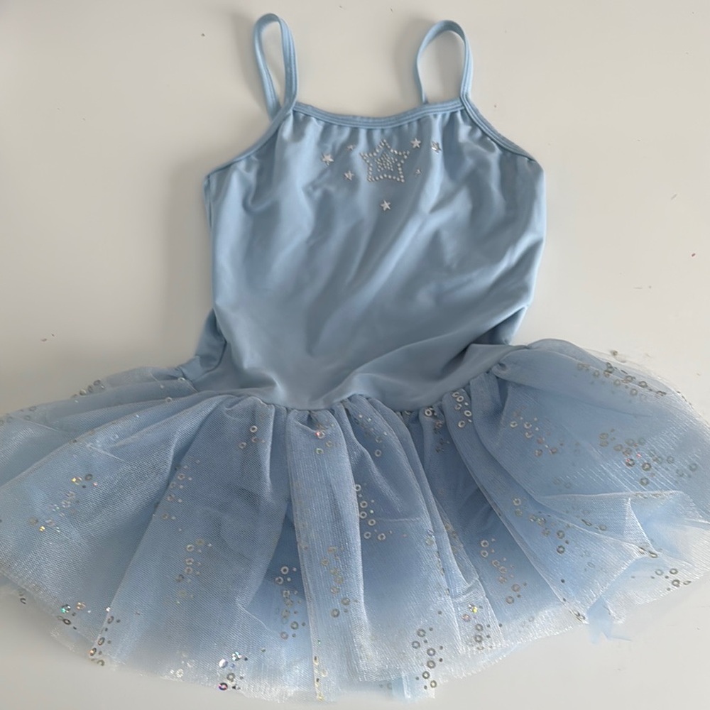 Revolution blue Dance Costume leotard with Sparkly sequins tulle tutu